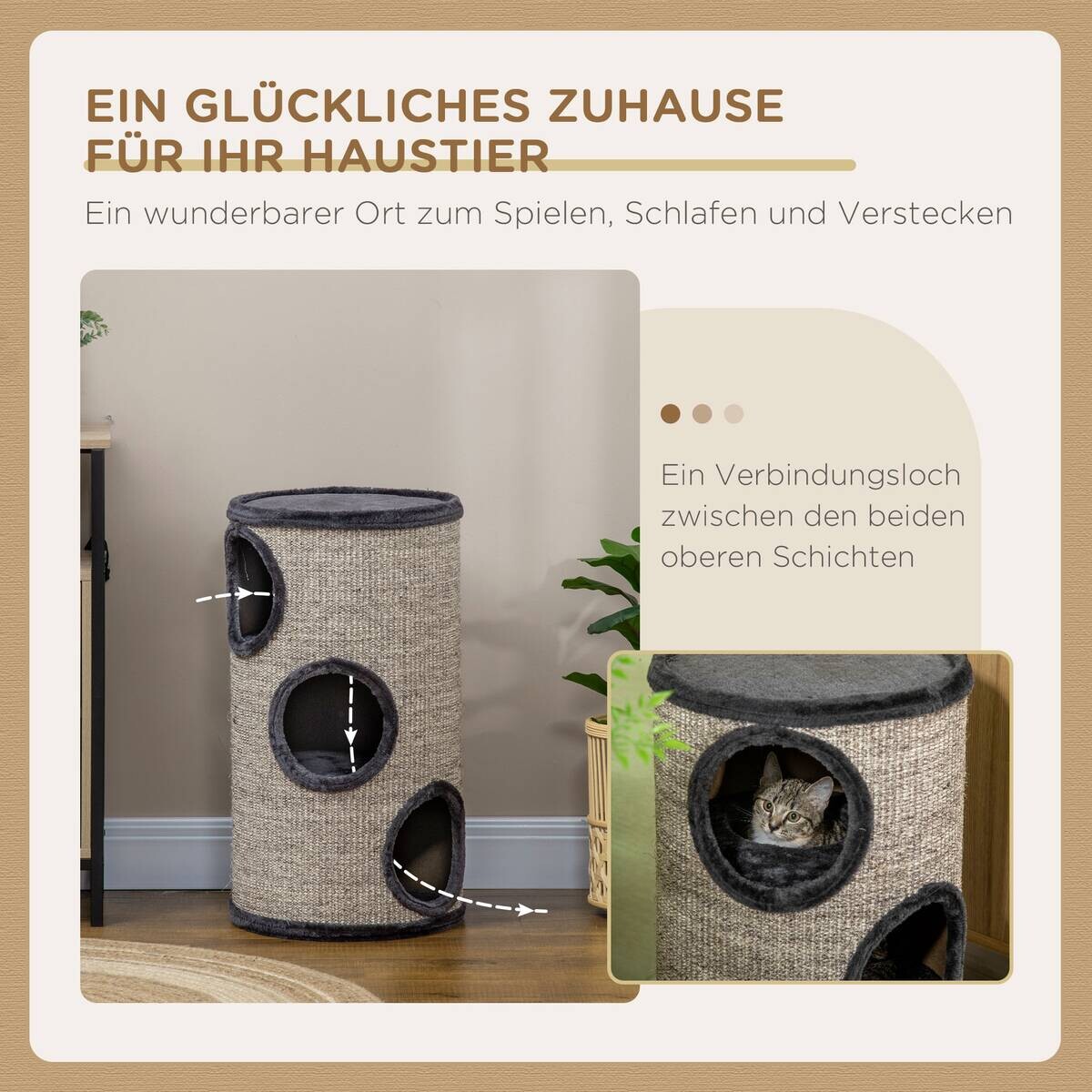 PawHut Tier-Zubehör grau Polypropylen B/H/L: ca. 38x38x70 cm