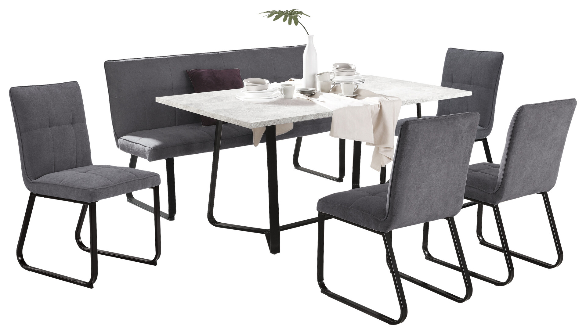 Bank TALEA dunkelgrau schwarz B/H/T: ca. 160x92x59 cm