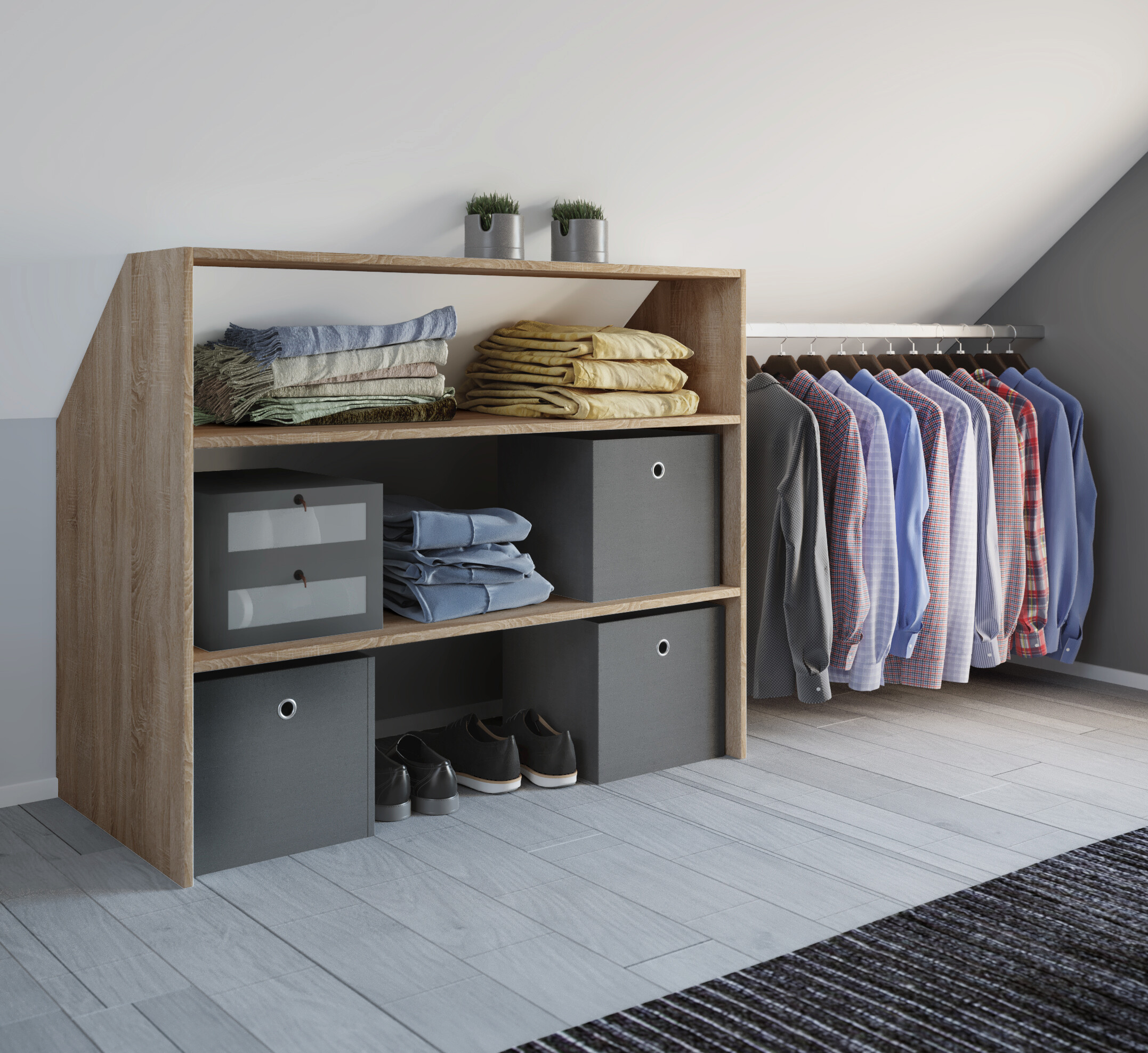 Regal Dacho Eiche Sonoma Nachbildung B/H/T: ca. 90x100x50 cm