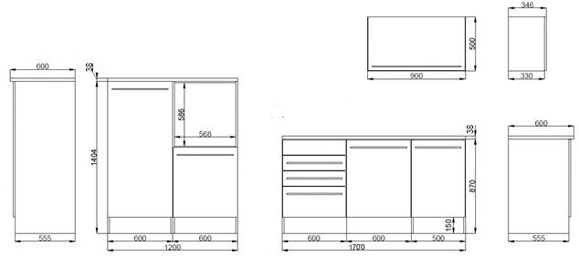 Respekta Doppelblock Premium hochglänzend B/H/T: ca. 290x200x60 cm
