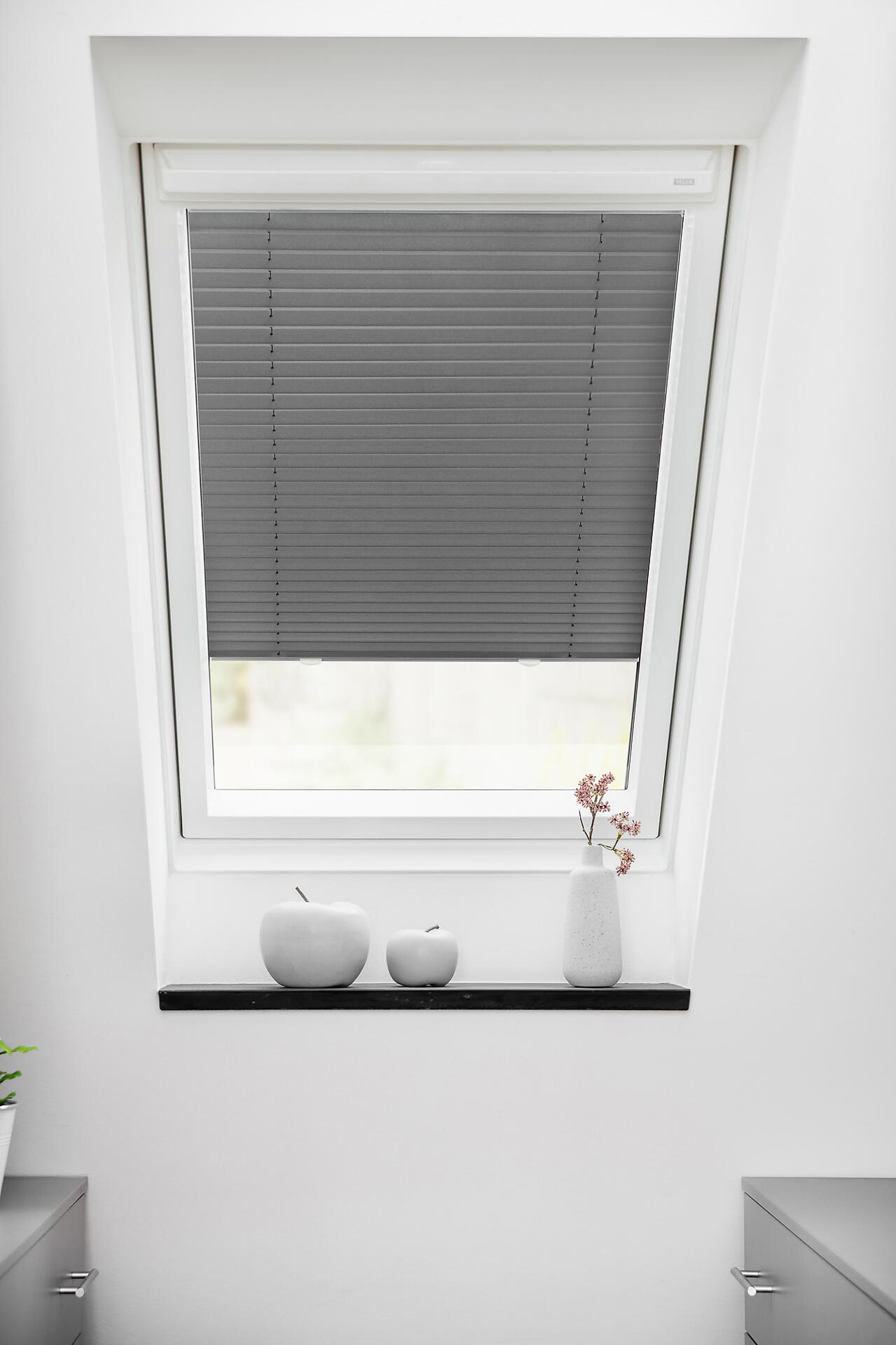 LICHTBLICK Dachfensterplissee grau B/L: ca. 95,3x100 cm