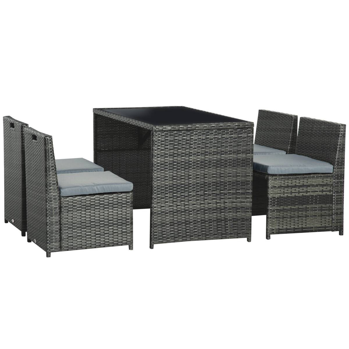 Outsunny Sitzgruppe grau Polypropylen B/H/L: ca. 69x120x77,5 cm