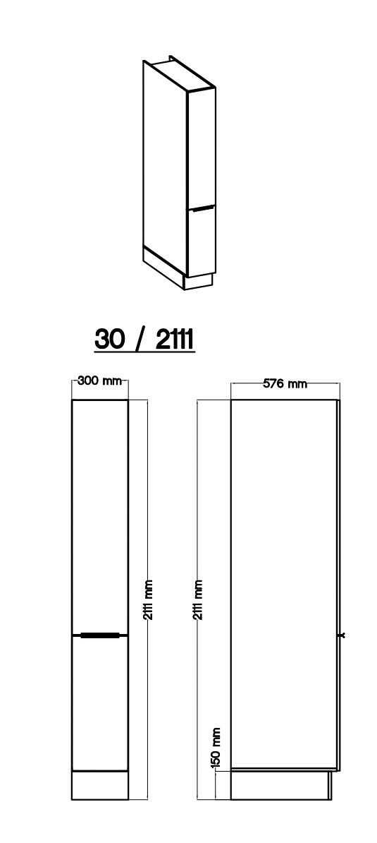 Respekta Küchenblock Marleen grau matt B/H/T: ca. 310x211x60 cm