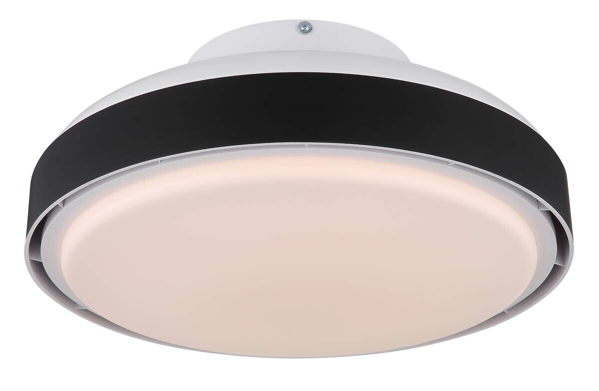 GLOBO LED-Deckenventilator mattschwarz weiß Opal Kunststoff Acryl H/D: ca. 20x45 cm 1 Brennstellen
