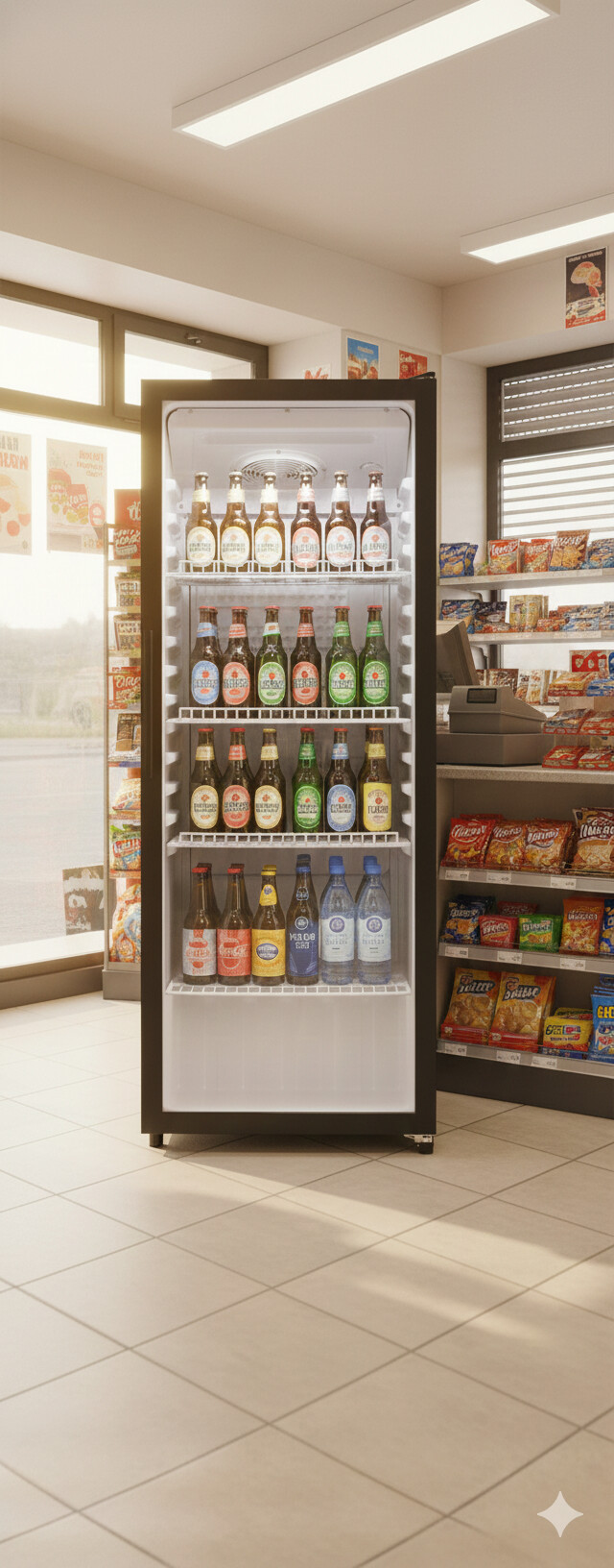 POCOline Glastürkühlschrank GTK144-235 DB schwarz B/H/T: ca. 54x144x55 cm