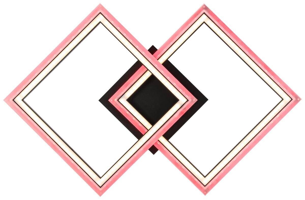 Nolo Deckenleuchte Christina schwarz Metall Kunststoff B/H/L: ca. 35x6,5x57 cm