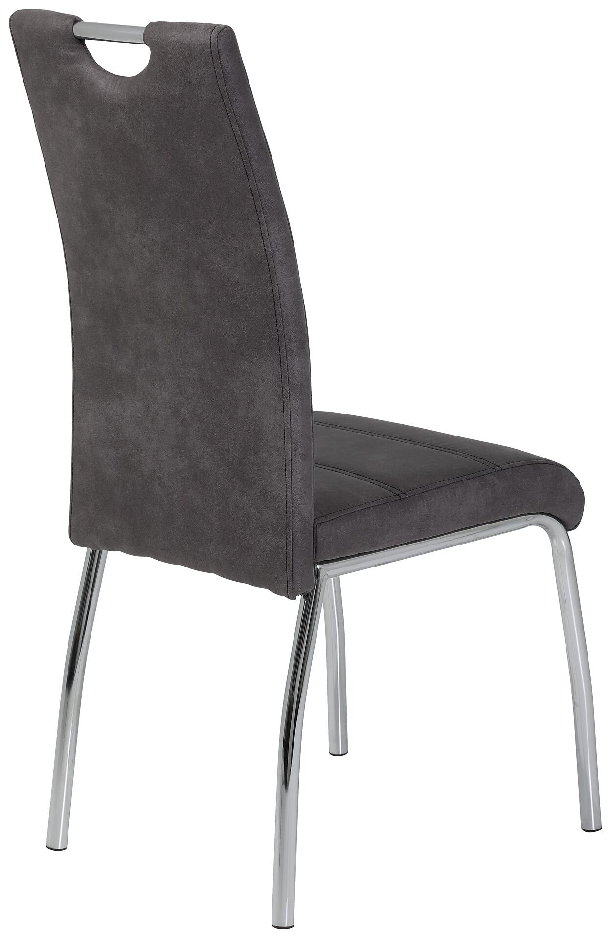 Stuhl Susi 2er Set anthrazit Vintage Microfaser B/H/T: ca. 44x98x61 cm