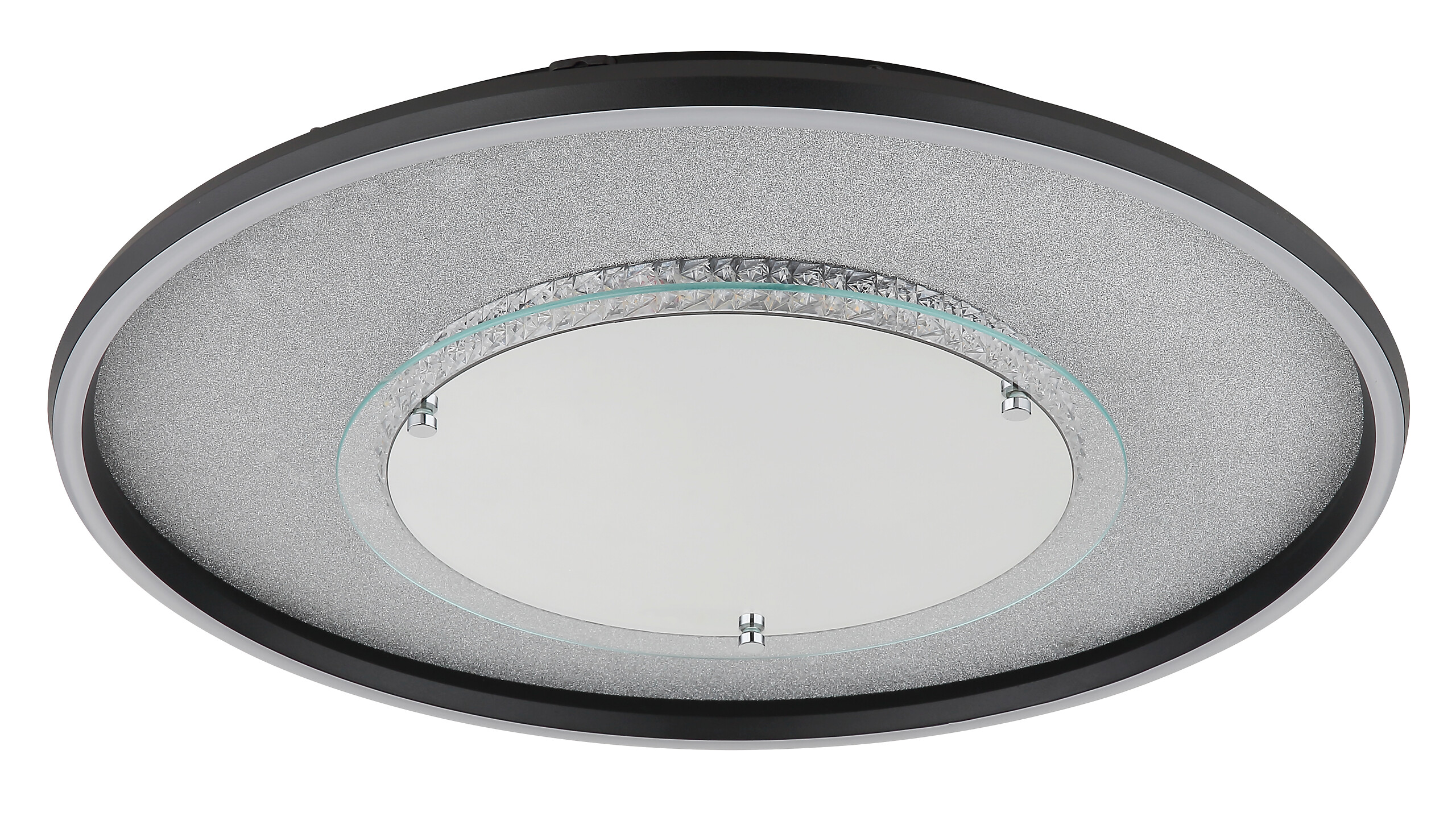 GLOBO Deckenleuchte schwarz silber klar Glas Aluminium Kunststoff H/D: ca. 6,8x51,5 cm 1 Brennstellen