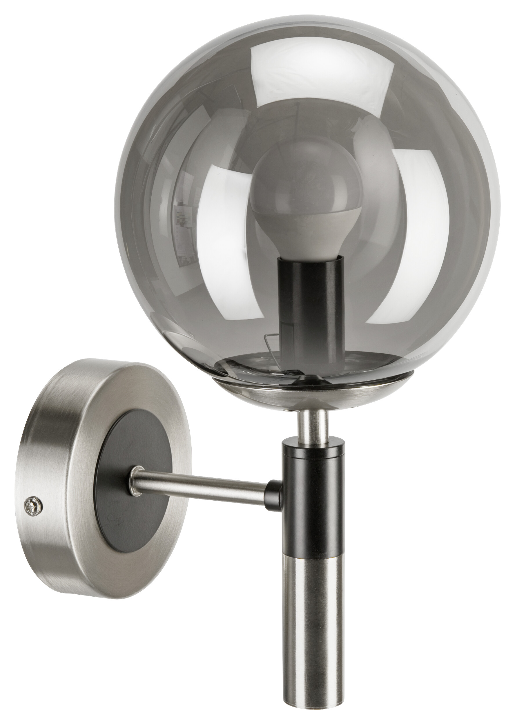 Lamkur Wandleuchte Chrom Stahl Glas B/H/L: ca. 19x26,5x19 cm E14 1 Brennstellen