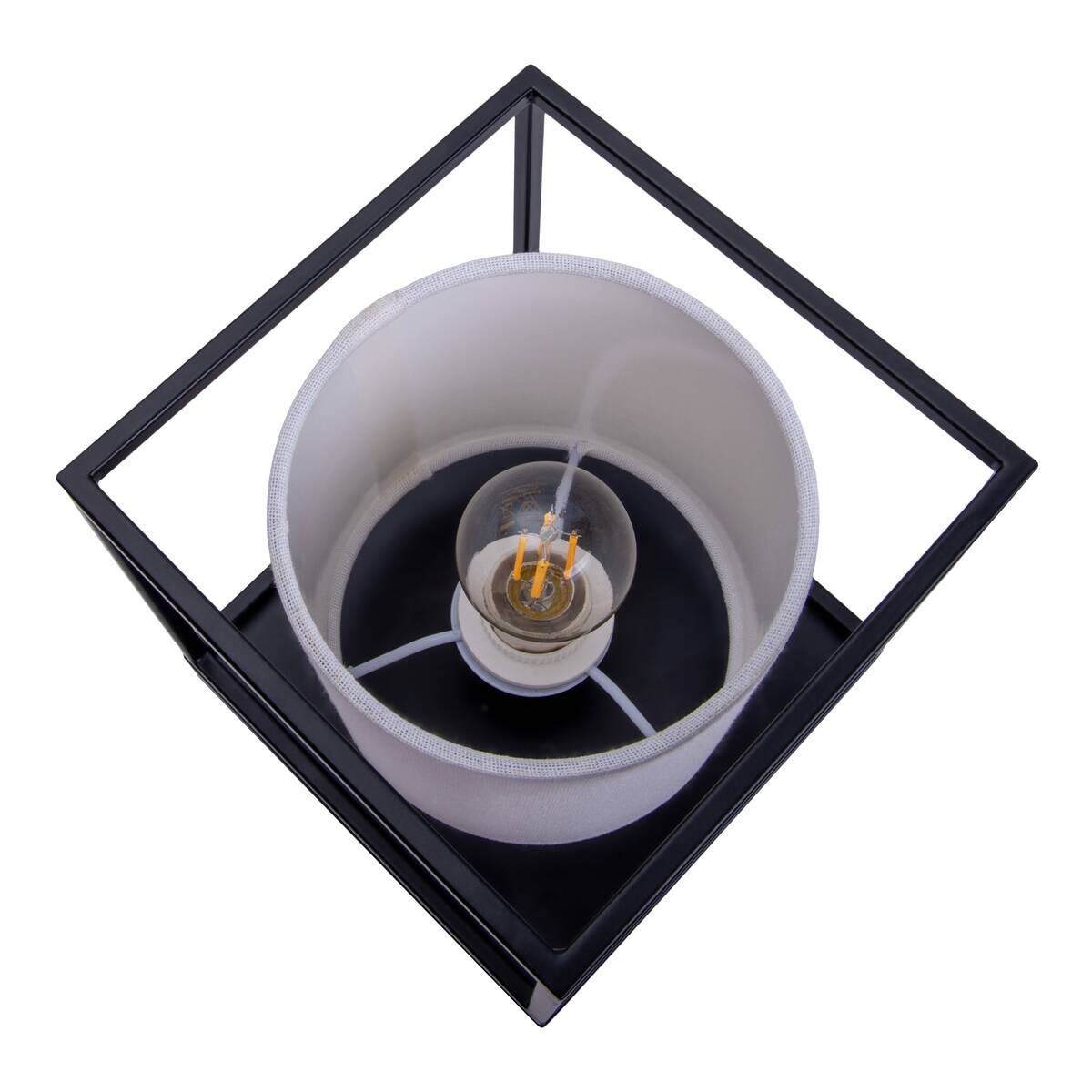 Näve Leuchten Tischleuchte 3190523 weiß Metall Textil B/H/T: ca. 15x17x15 cm E14 1 Brennstellen