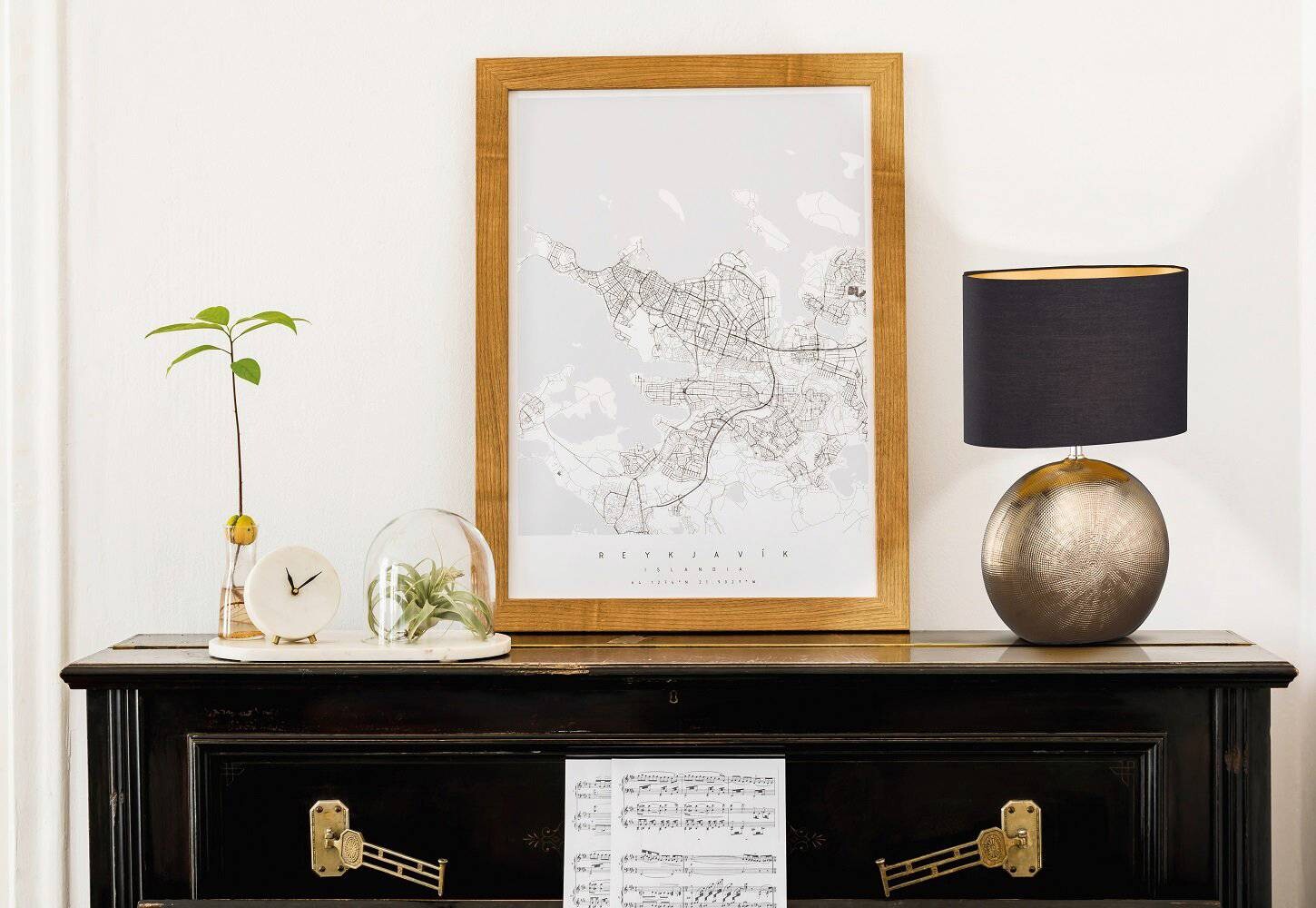 Fischer & Honsel Keramik-Tischleuchte 50556 Foro bronze schwarz Keramik Stoff E27 1 Brennstellen