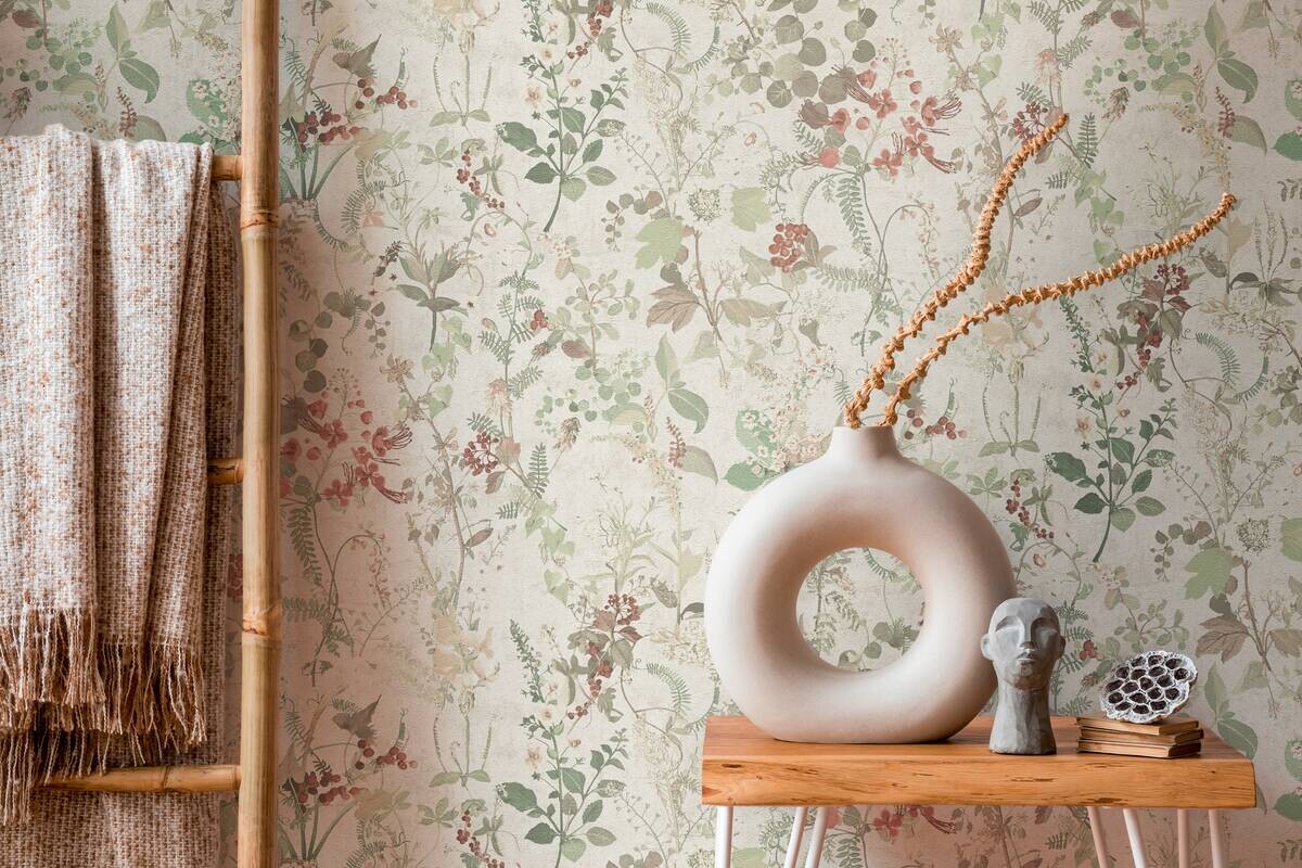 A.S.Creation Vliestapete rot weiß grün B/H/D: ca. 53x1005x9 cm