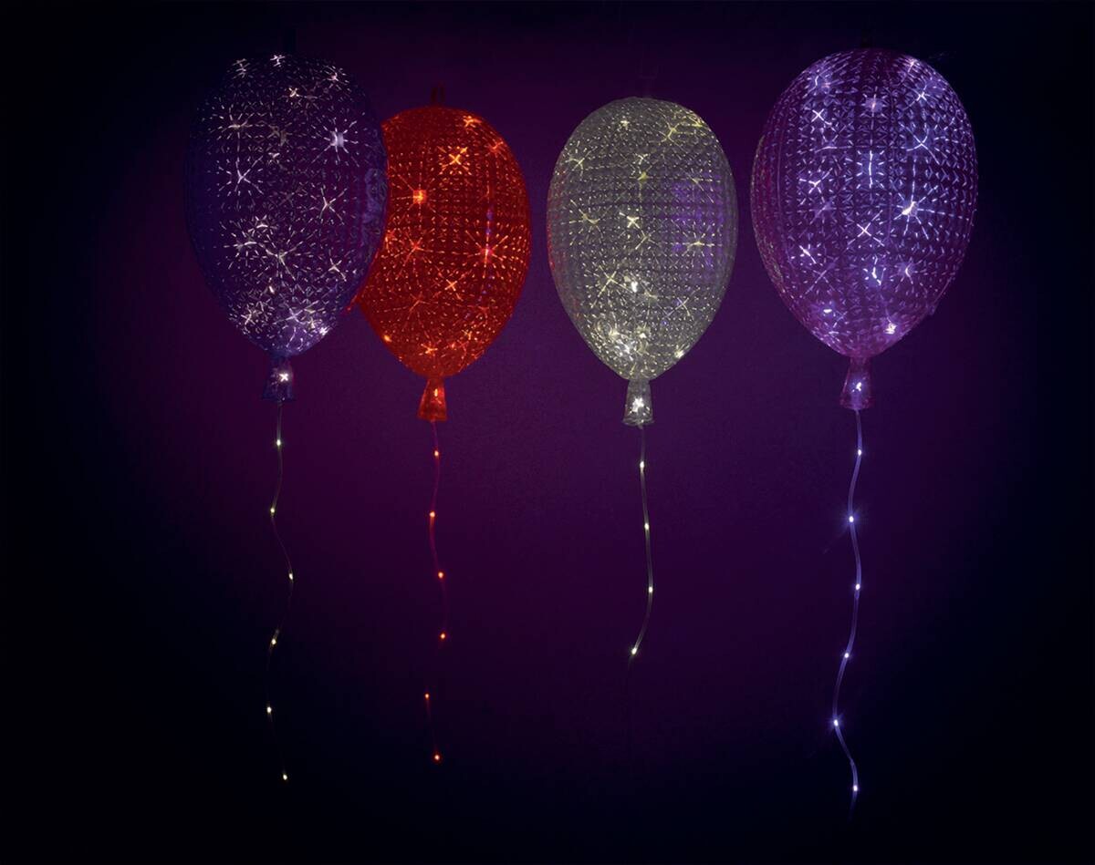 Näve Leuchten LED-Dekoballon rot Kunststoff B/H/T/D: ca. 35x50x35x35 cm