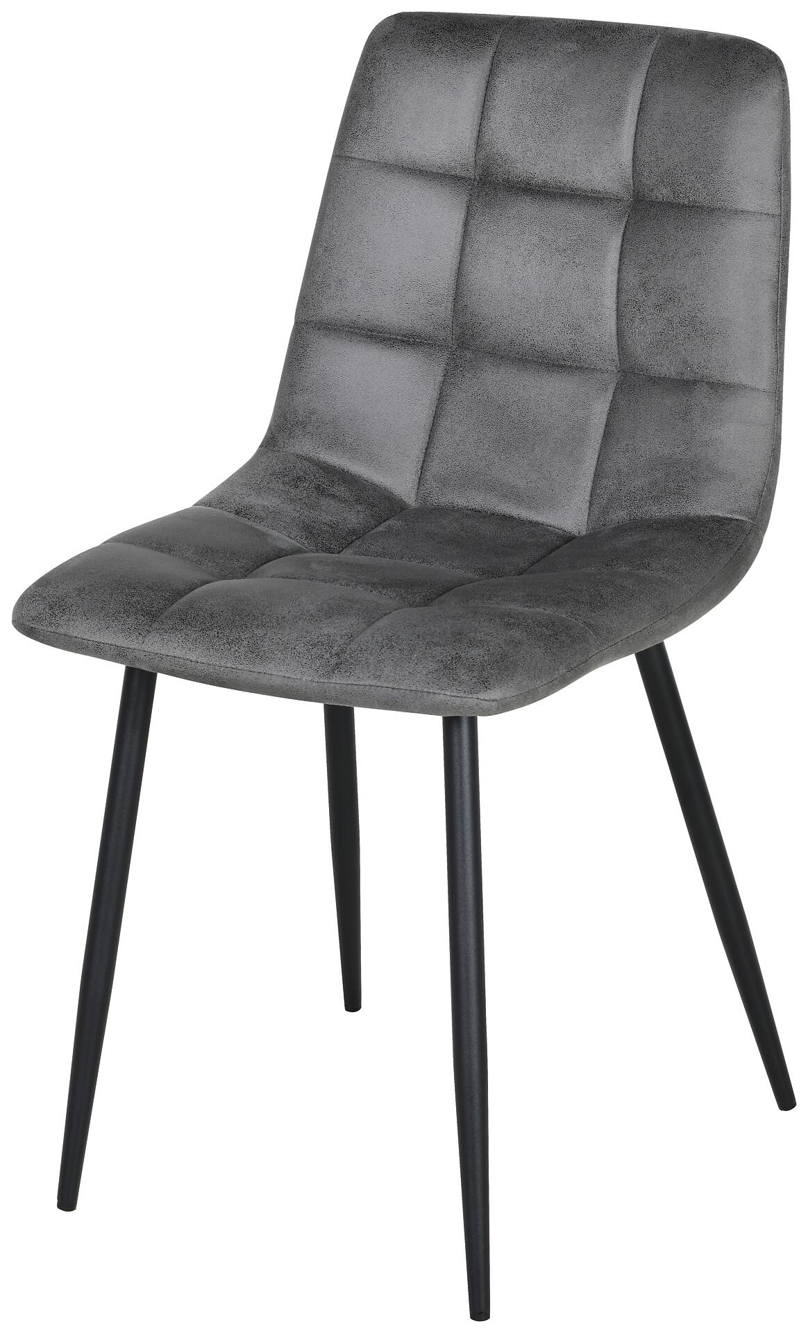 Stuhl Lech dunkelgrau Microfaser B/H/T: ca. 45x88x53,5 cm