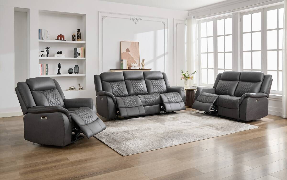 Sofa Pedro grau Microfaser B/H/T: ca. 220x108x94 cm