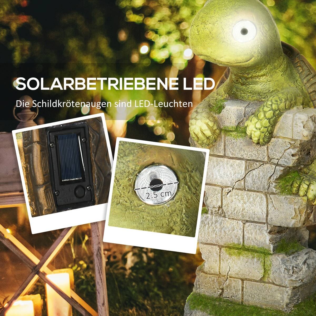 Outsunny Gartenstatue mit LED-Beleuchtung