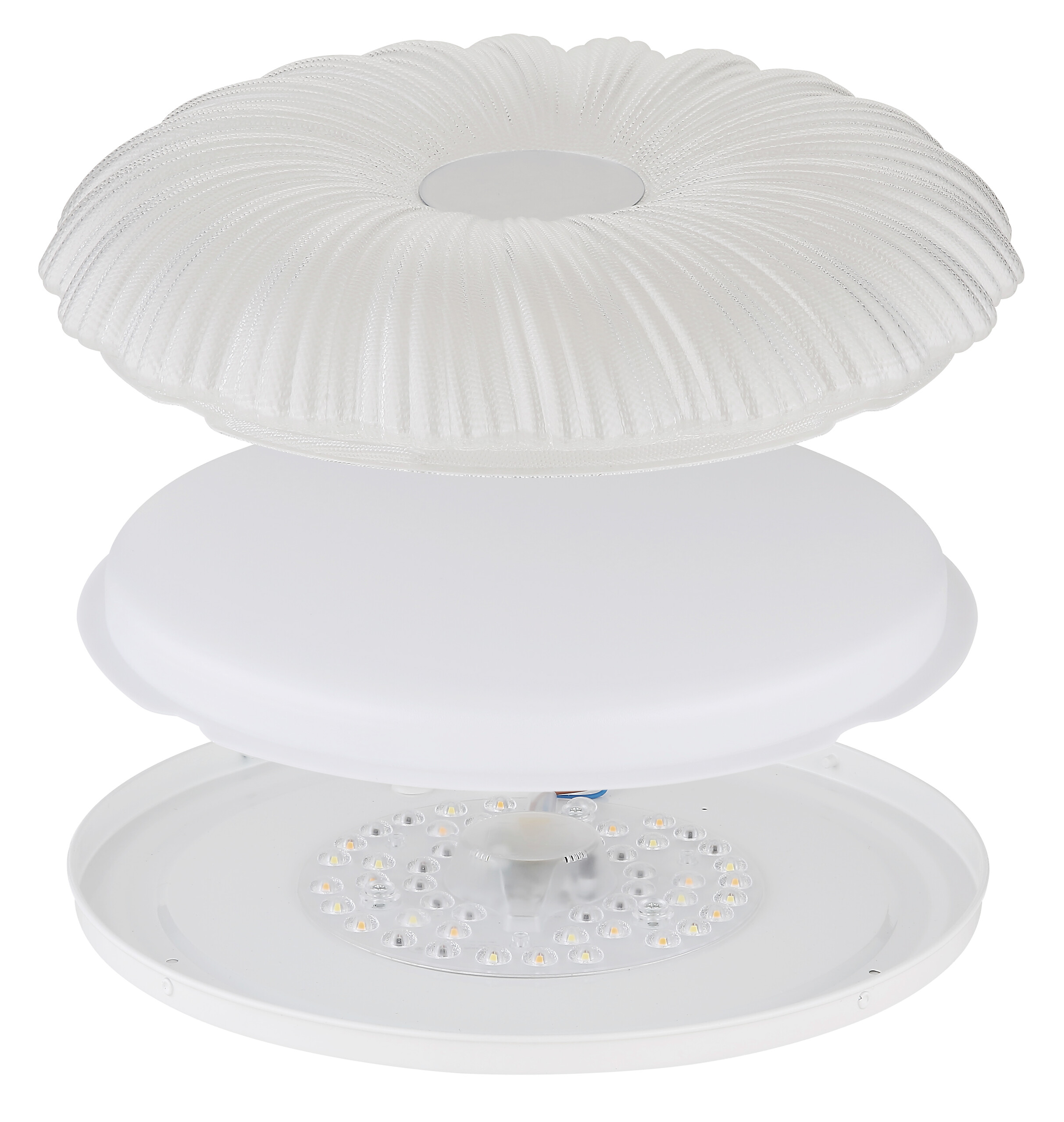 GLOBO Deckenleuchte weiß Satiniert Opal Metall Kunststoff H/D: ca. 7x38 cm 1 Brennstellen