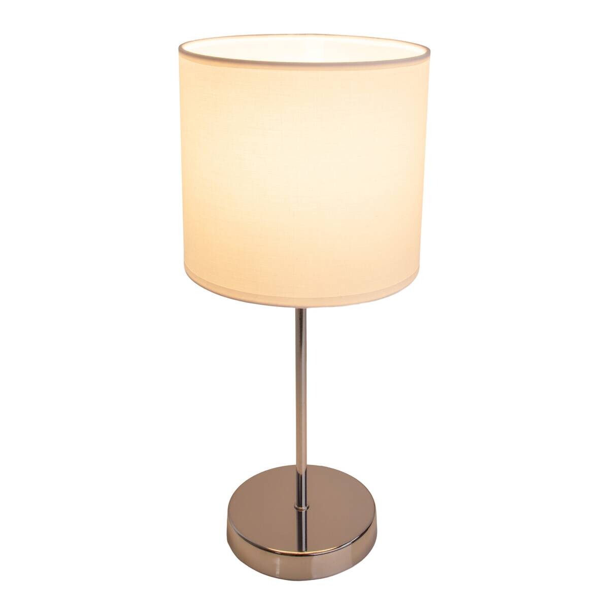 Näve Leuchten Tischleuchte 3112023 weiß Textil Kunststoff Metall B/H/T: ca. 18,5x38,5x18,5 cm E27 1 Brennstellen