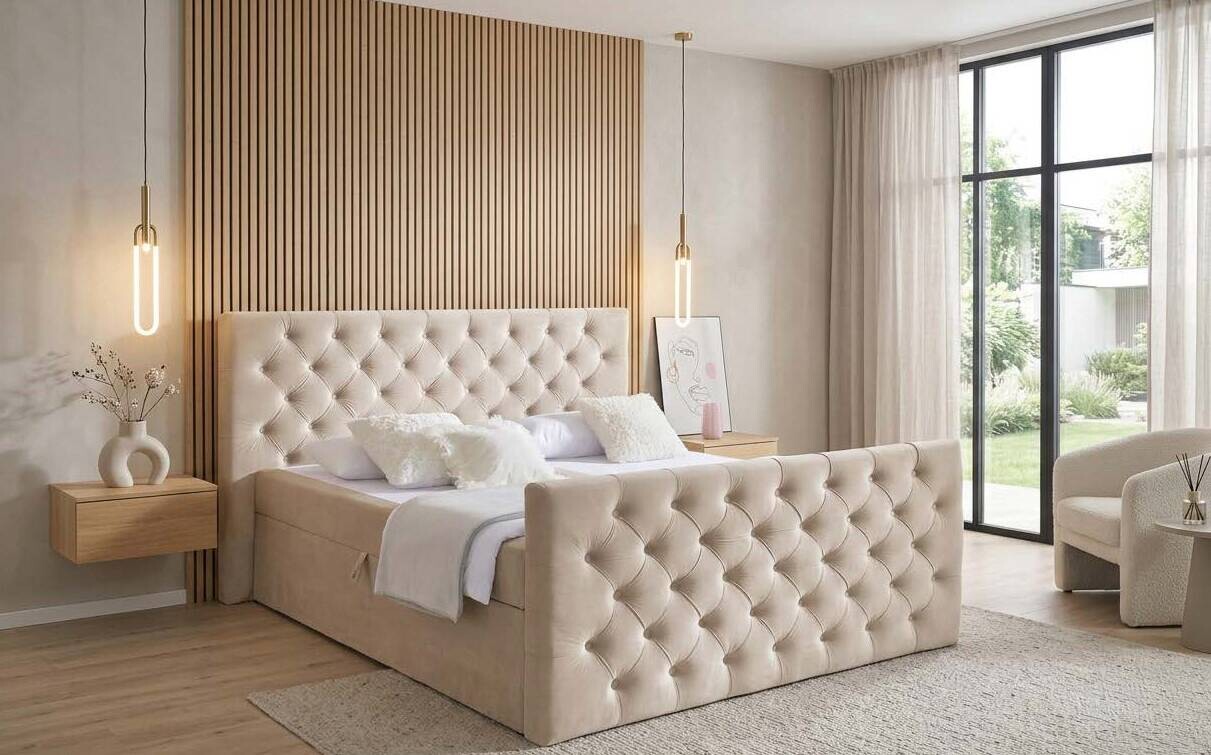 Boxbett Glow creme B/H/T: ca. 160x110x224 cm