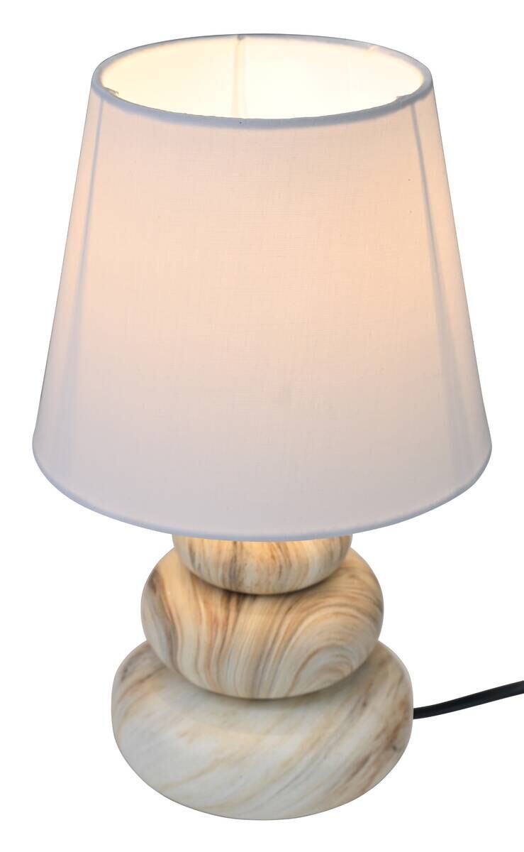 POCOline Keramik_Tischleuchte Adriana beige braun weiß Keramik B/H/L: ca. 16,5x17,5x16,5 cm E14 1 Brennstellen