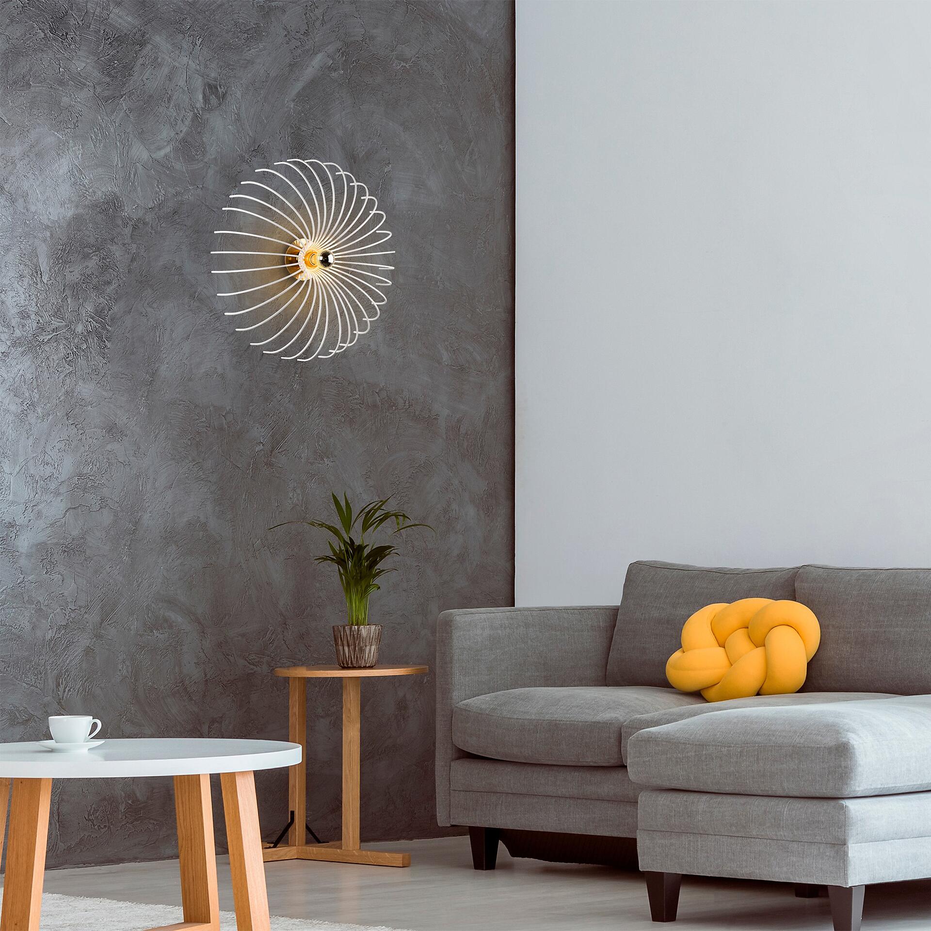 Opviq Wandleuchte weiß Metall B/H/L: ca. 16x56x16 cm E27 1 Brennstellen