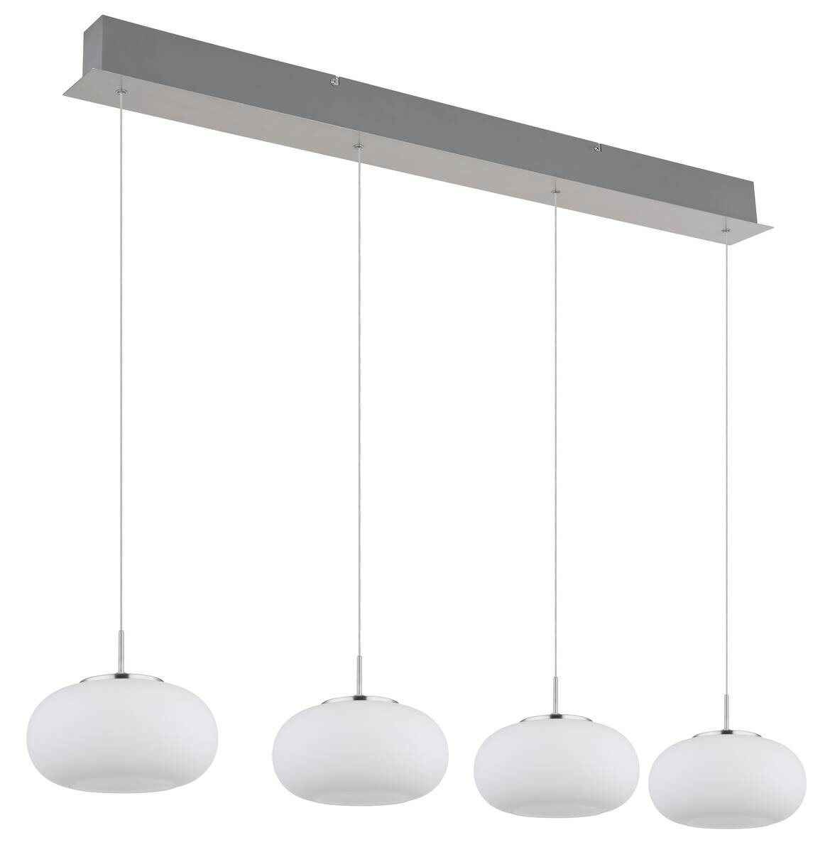 GLOBO LED-Pendelleuchte Opal nickel matt transparent Metall Glas B/H/T: ca. 110x150x20 cm 1.0 Brennstellen