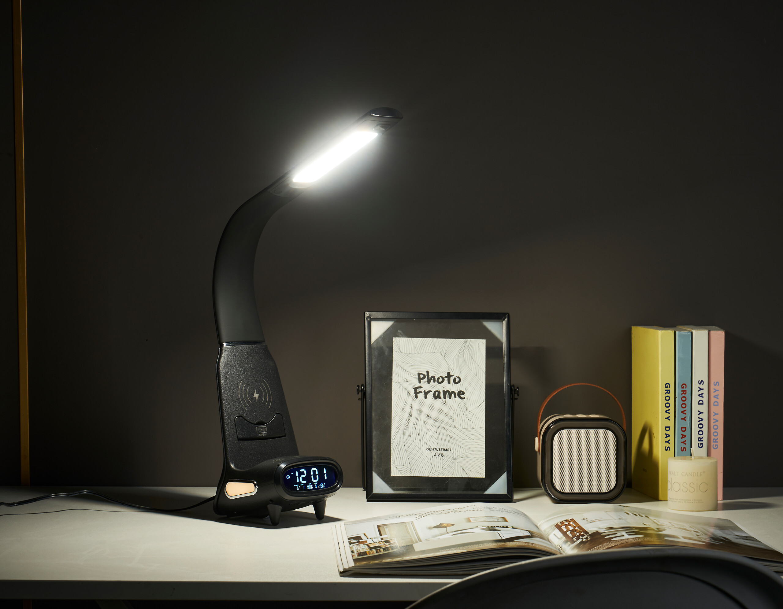 POCOline LED-Schreibtischleuchte Timon schwarz B/H/L: ca. 11x9x45 cm