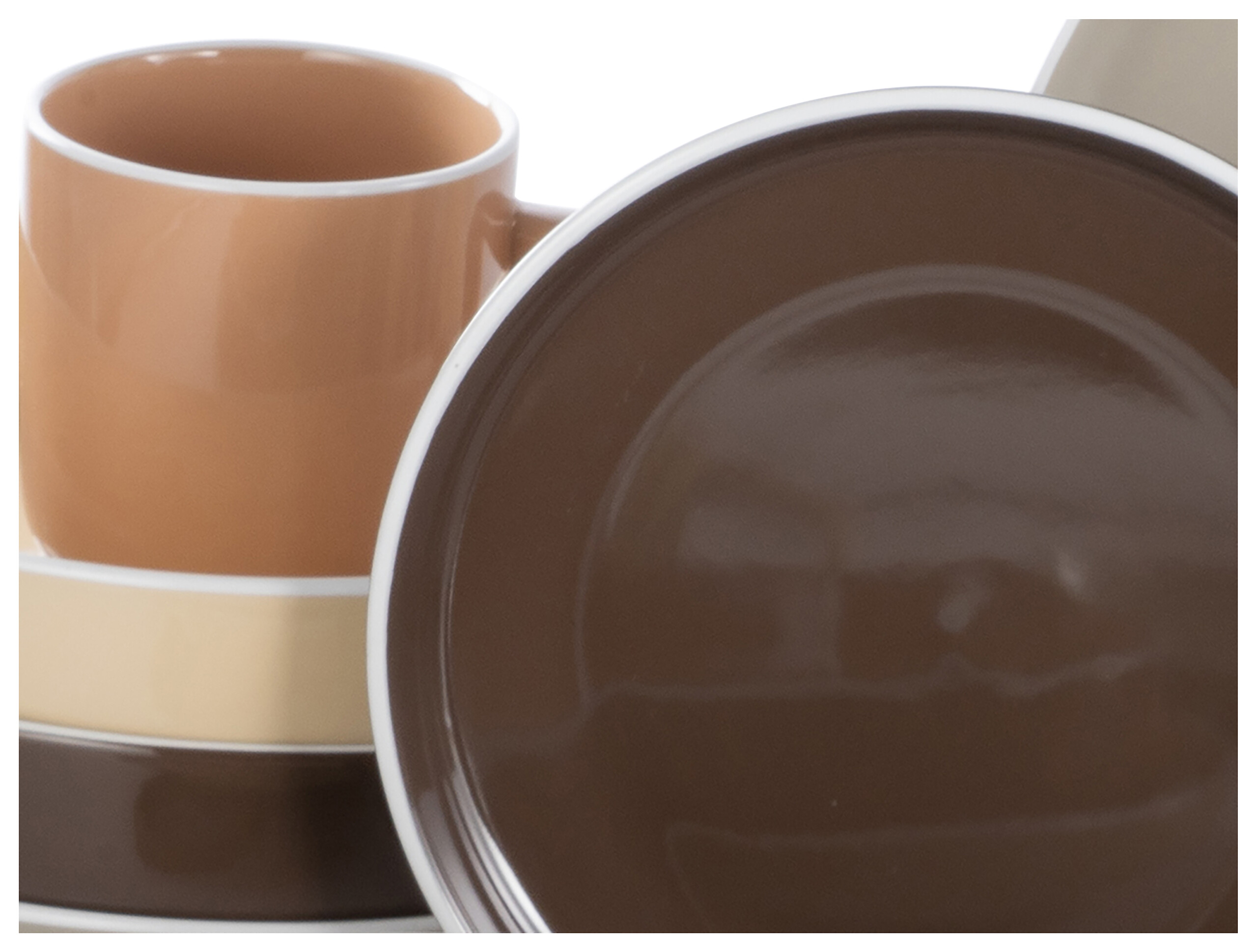 CreaTable Kombiservice Nordic Mocha Mousse braun Steinzeug 16 tlg.