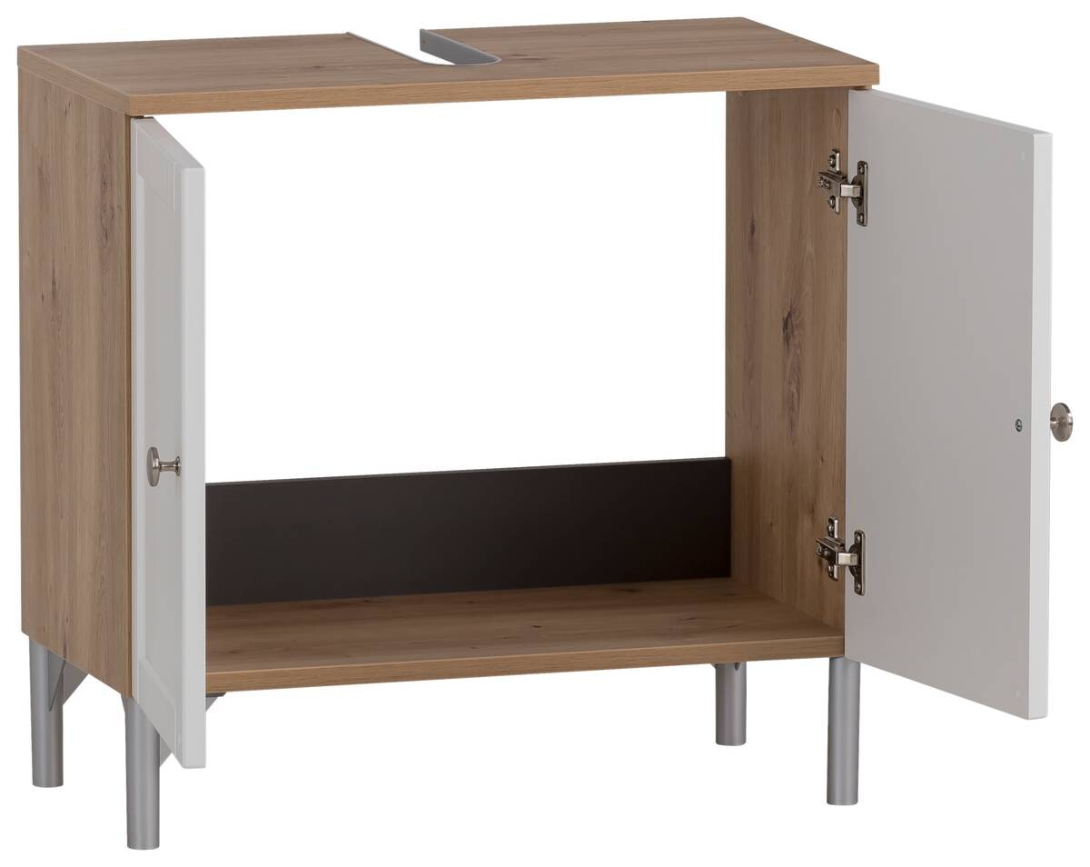 Waschbeckenunterschrank Jesper Eiche Artisan Nachbildung weiß matt B/H/T: ca. 60,2x58,5x32 cm