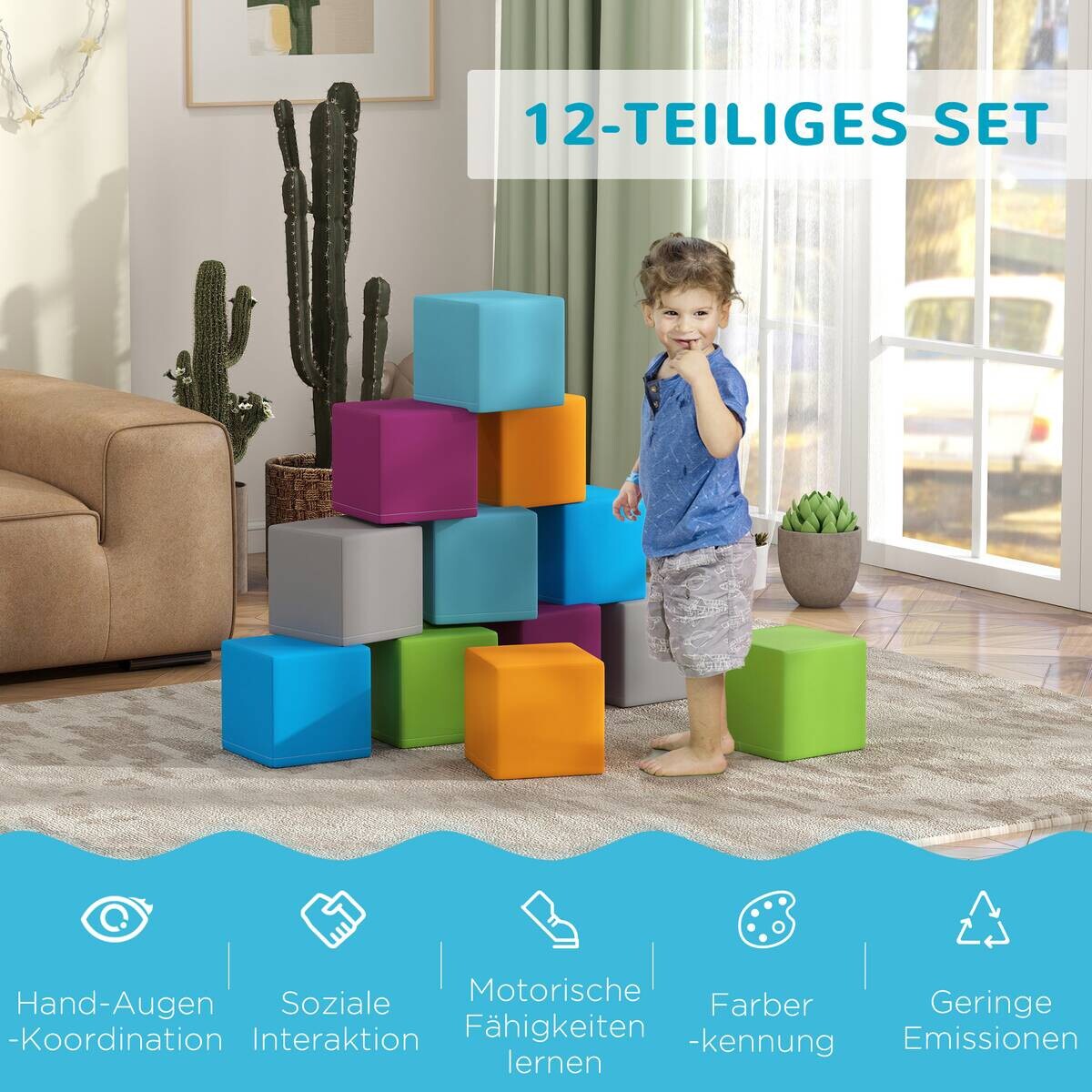 HOMCOM Softbausteine B/H/L: ca. 20x20x20 cm