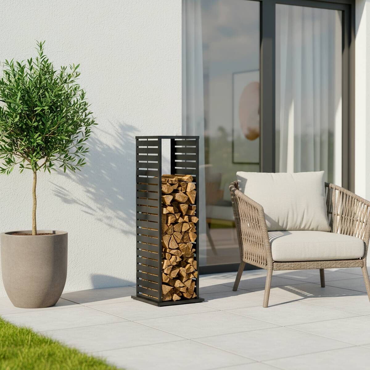 Westmann Kaminholzregal Luma anthrazit B/H/L: ca. 38x112x38 cm