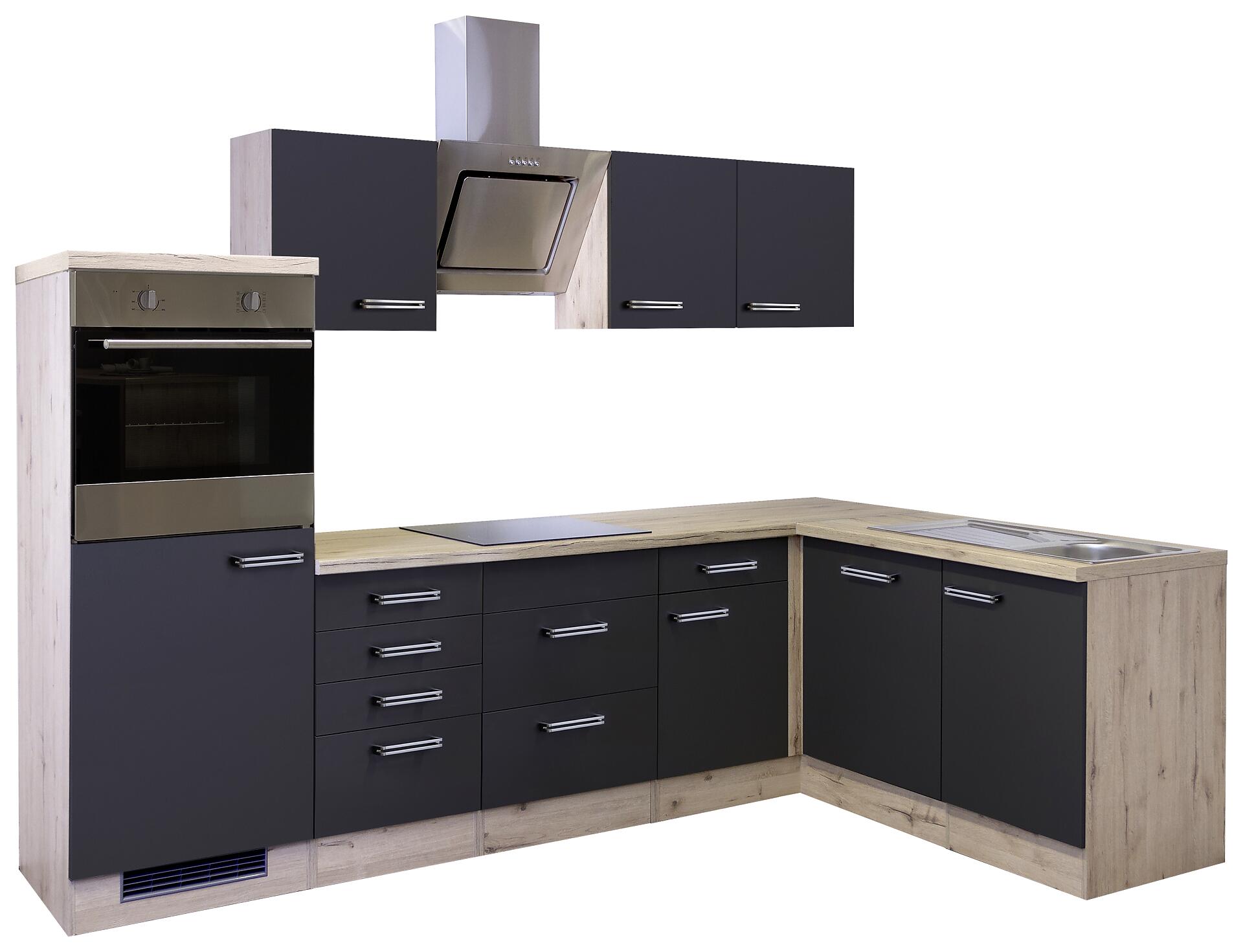 Winkelküche Elva anthrazit strukturiert B/H/T: ca. 280x200x60 cm