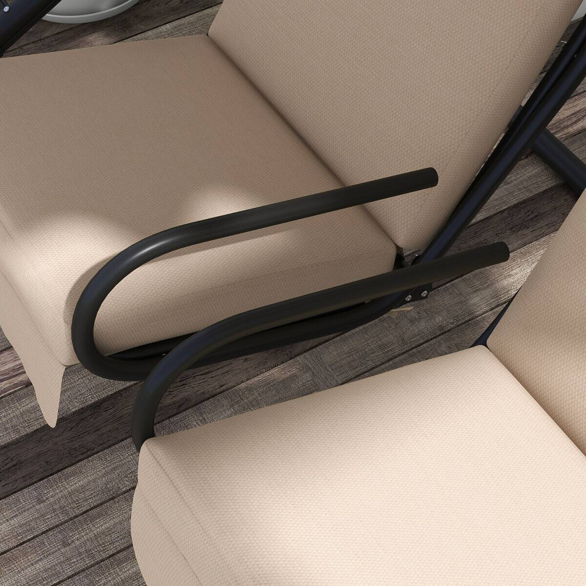 Outsunny Hollywoodschaukel beige Polyester B/H/L: ca. 136x170x170 cm