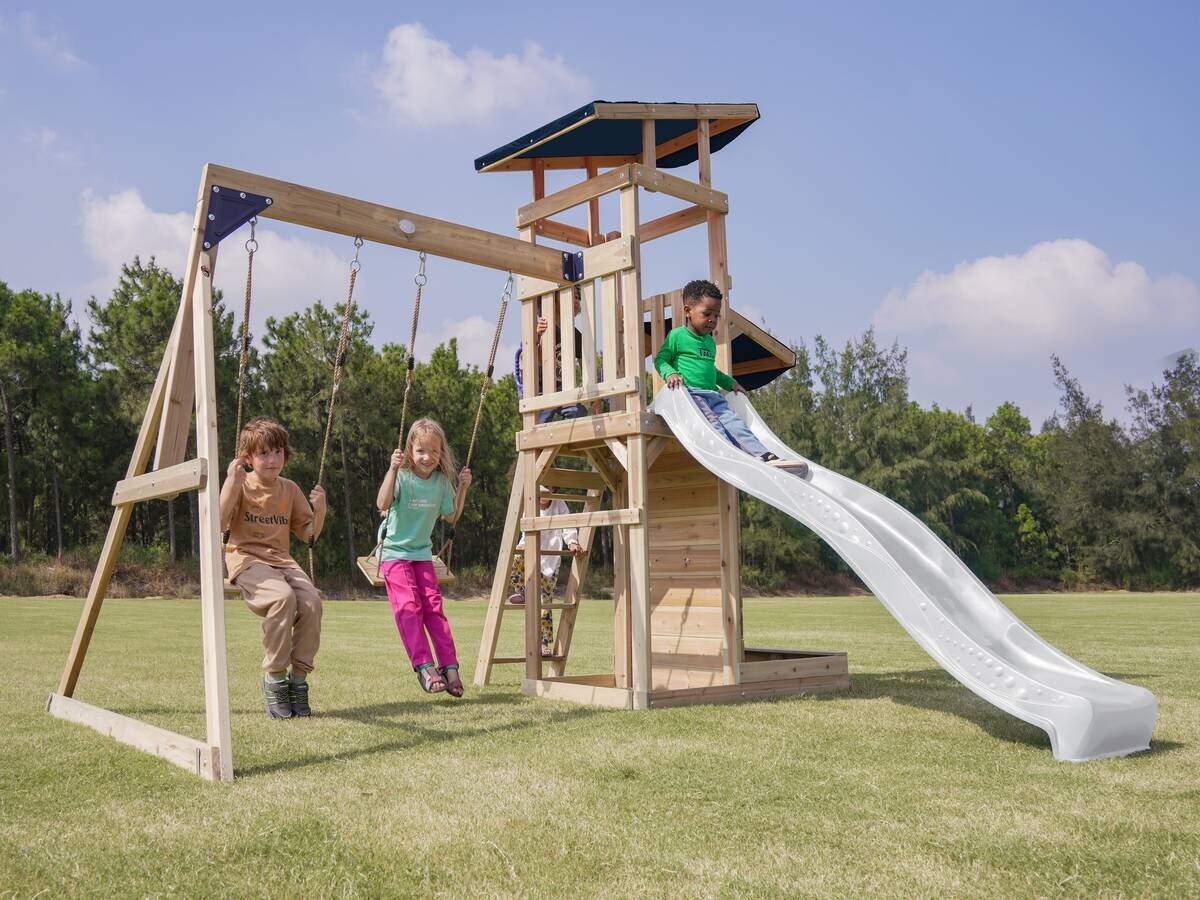 AXI Spielturm Malik weiß B/H/L: ca. 345x270x336 cm