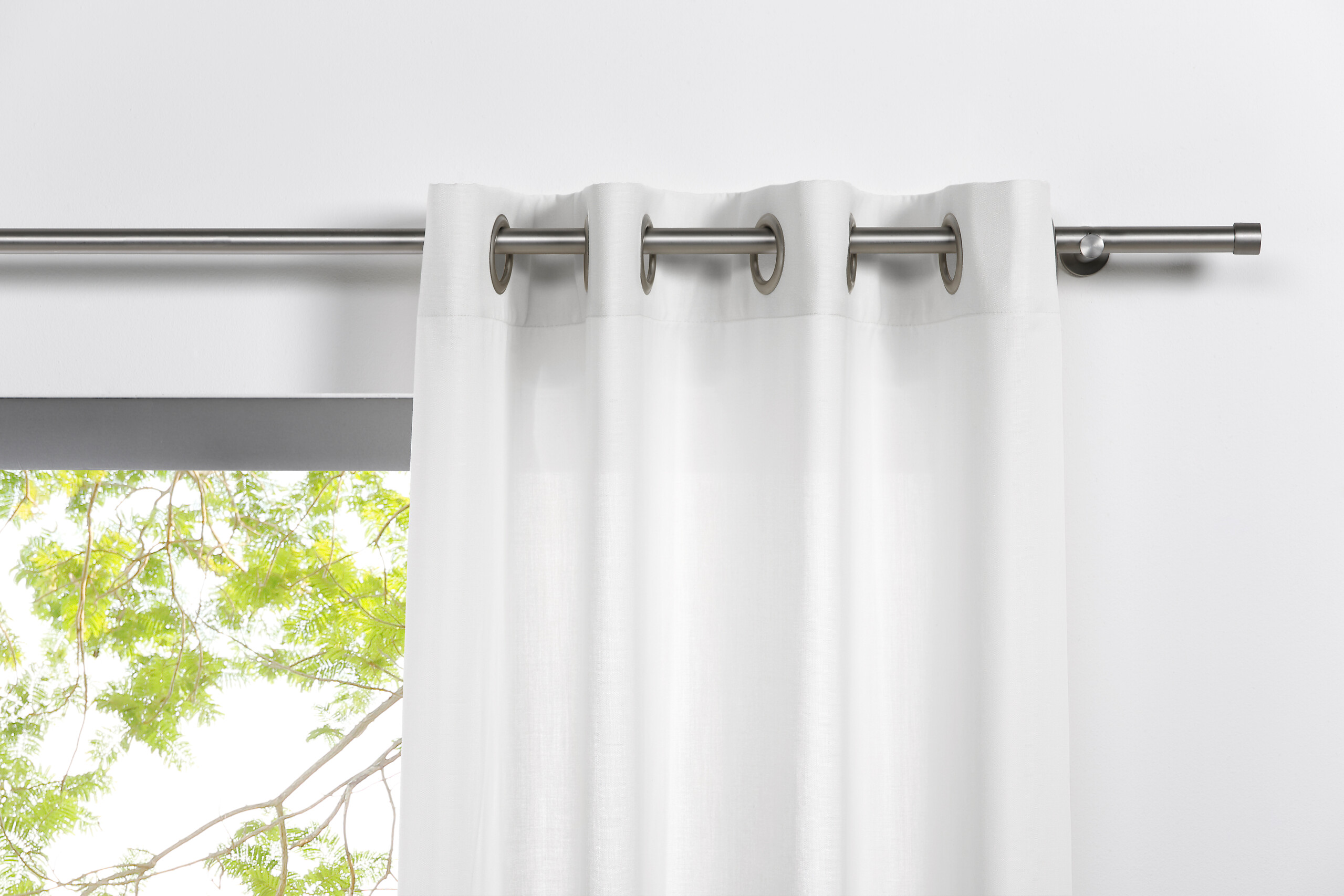 Ösenvorhang 2er Pack Mood weiß B/L: ca. 135x245 cm