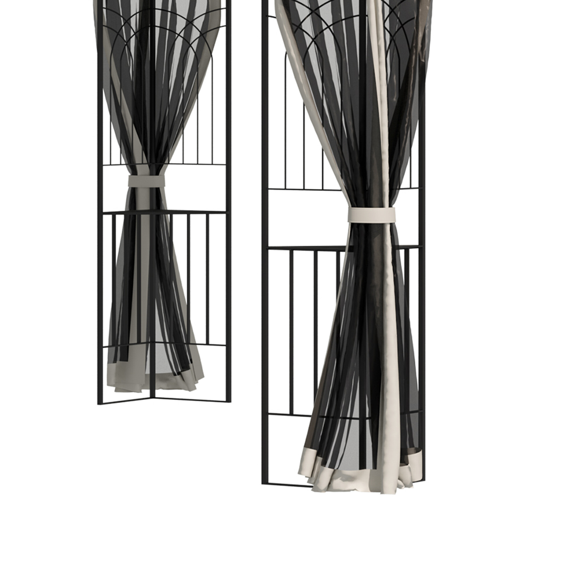 Outsunny Pavillon mit Doppeldach beige Metall B/H/L: ca. 299x274x299 cm