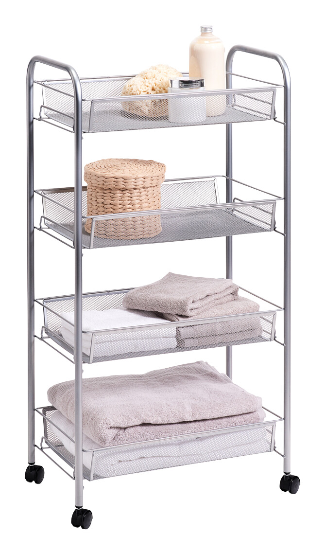 Zeller Rollwagen silber Stahl B/H/T: ca. 43x84x26 cm