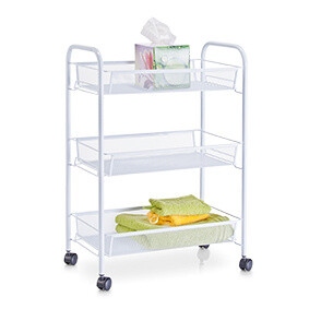 Zeller Rollwagen weiß Mesh B/H/L: ca. 26x63x44 cm