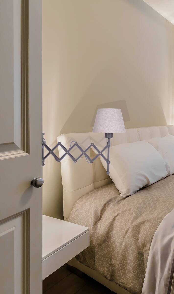 Näve Leuchten Wandleuchte 1292327 braun Textil Metall Kunststoff B/H/T: ca. 23x33x23 cm E27 1 Brennstellen