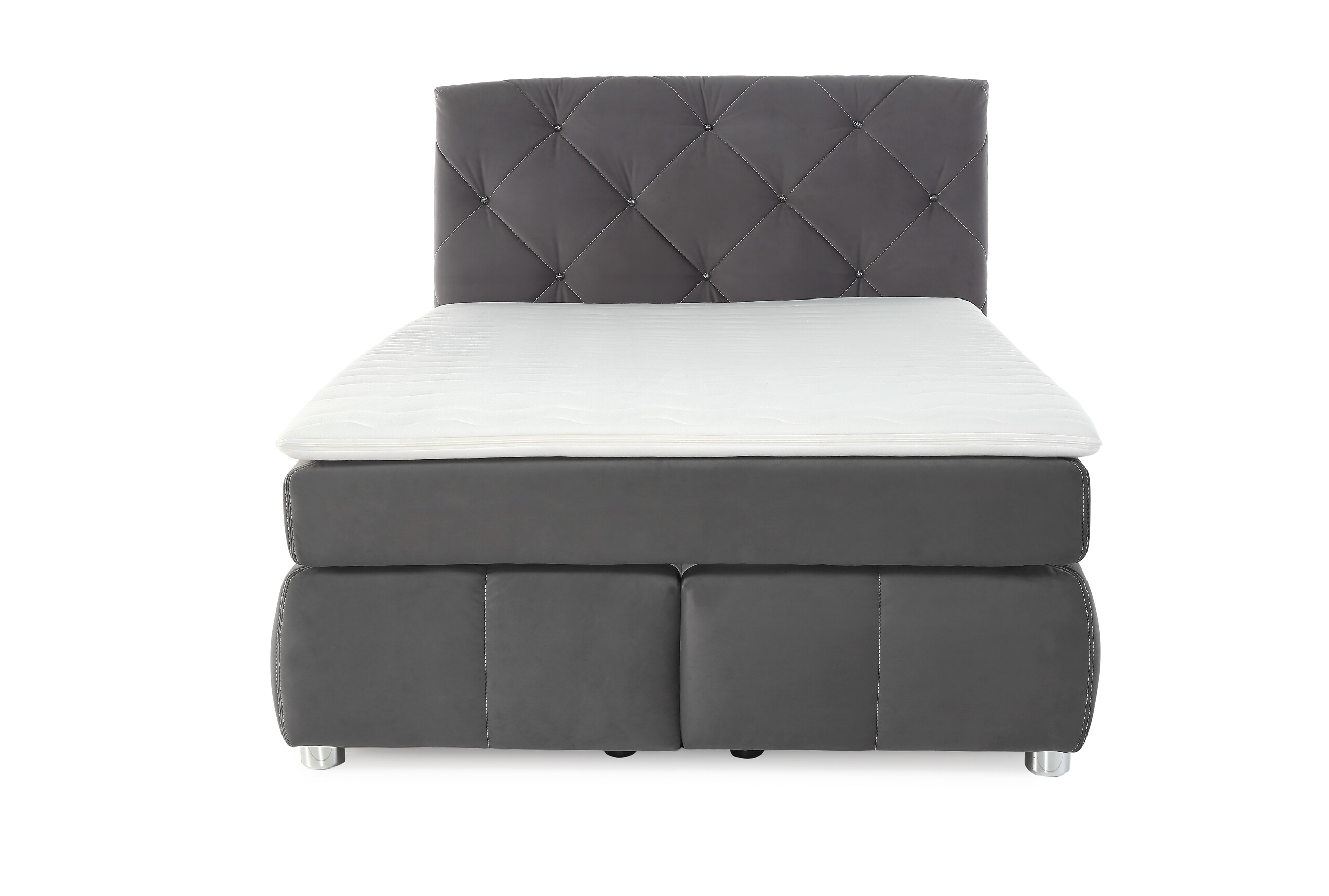 Boxspringbett  grau Liegefläche B/L: ca. 140x200 cm