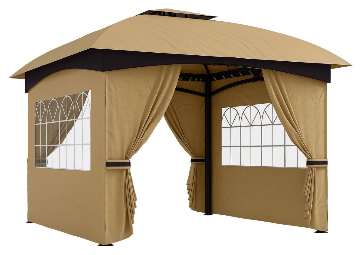 Outsunny Pavillon beige Polyester B/H/L: ca. 335x285x335 cm