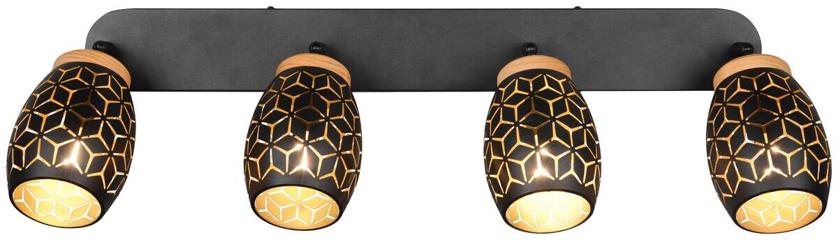 Reality Leuchten Spots Bidar schwarz gold Metall B/H/L: ca. 74x27x12 cm E14 4 Brennstellen