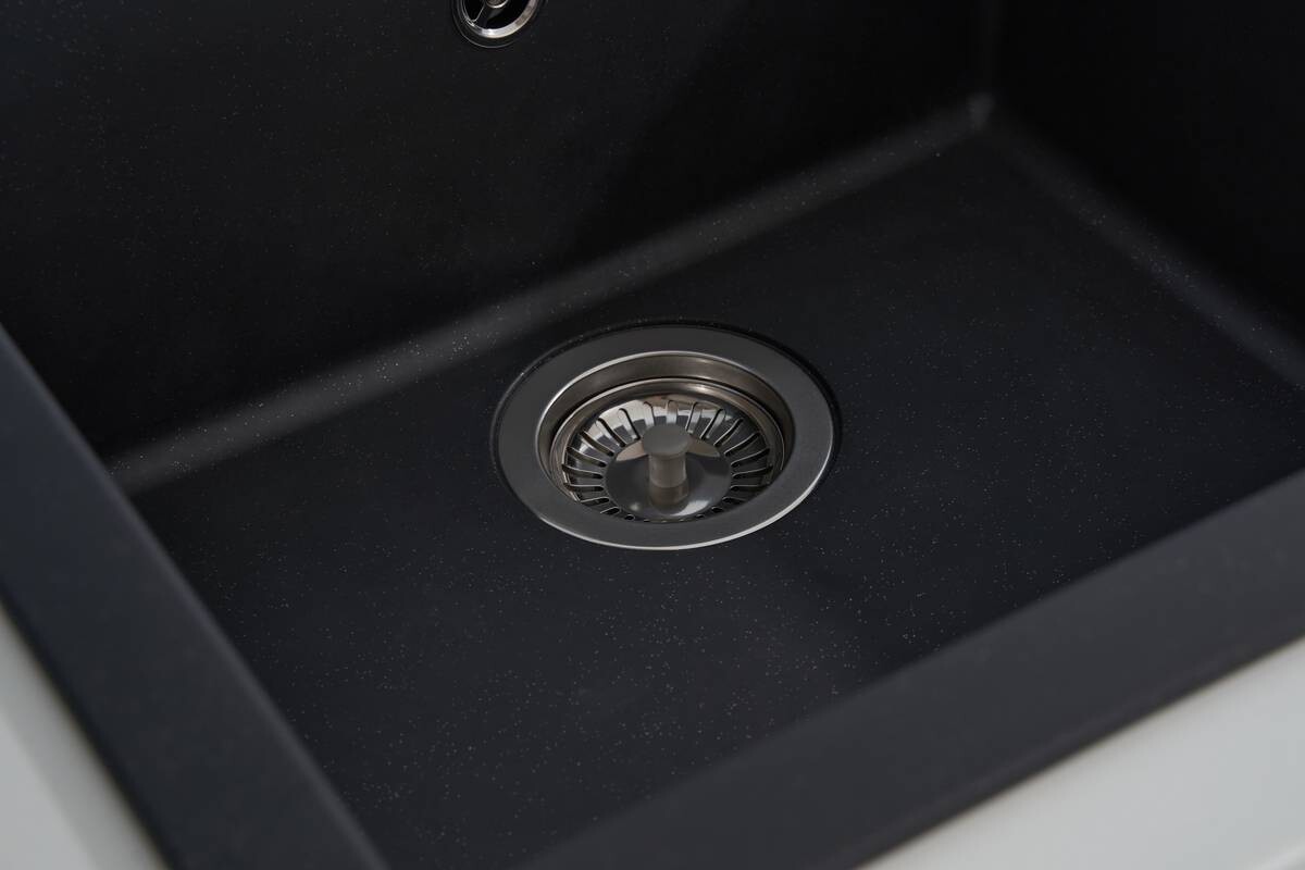 Respekta Einbauspüle Ohio 50 x 44 S schwarz Mineralite B/H/T: ca. 44x19x50 cm