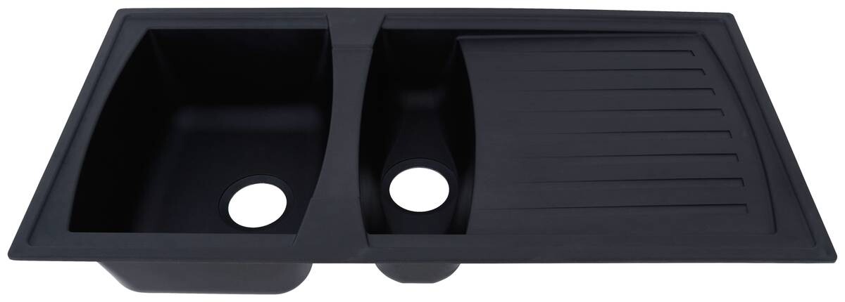 Respekta Einbauspüle Boston 100 x 50 S schwarz Mineralite B/H/T: ca. 100x20x50 cm