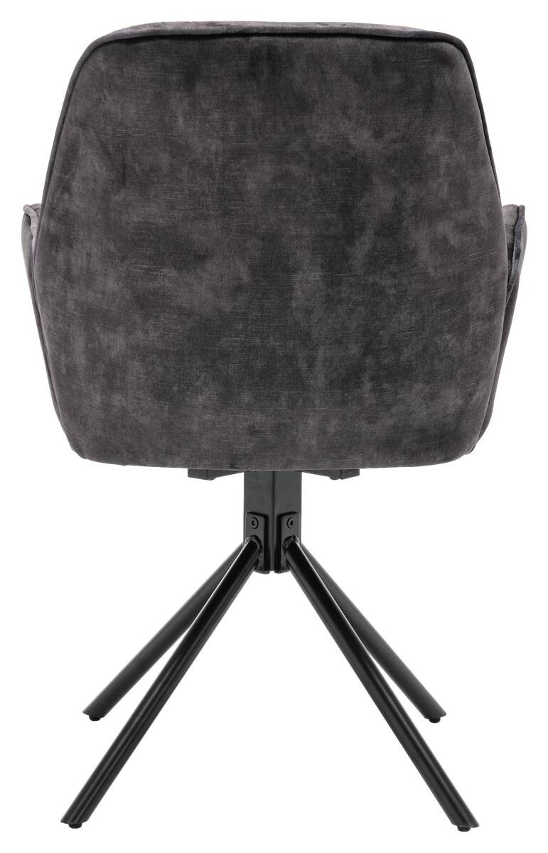 byLIVING Sessel SARINA 2er-Set anthrazit Vintage Samt Metall B/H/T: ca. 59,5x89x62 cm