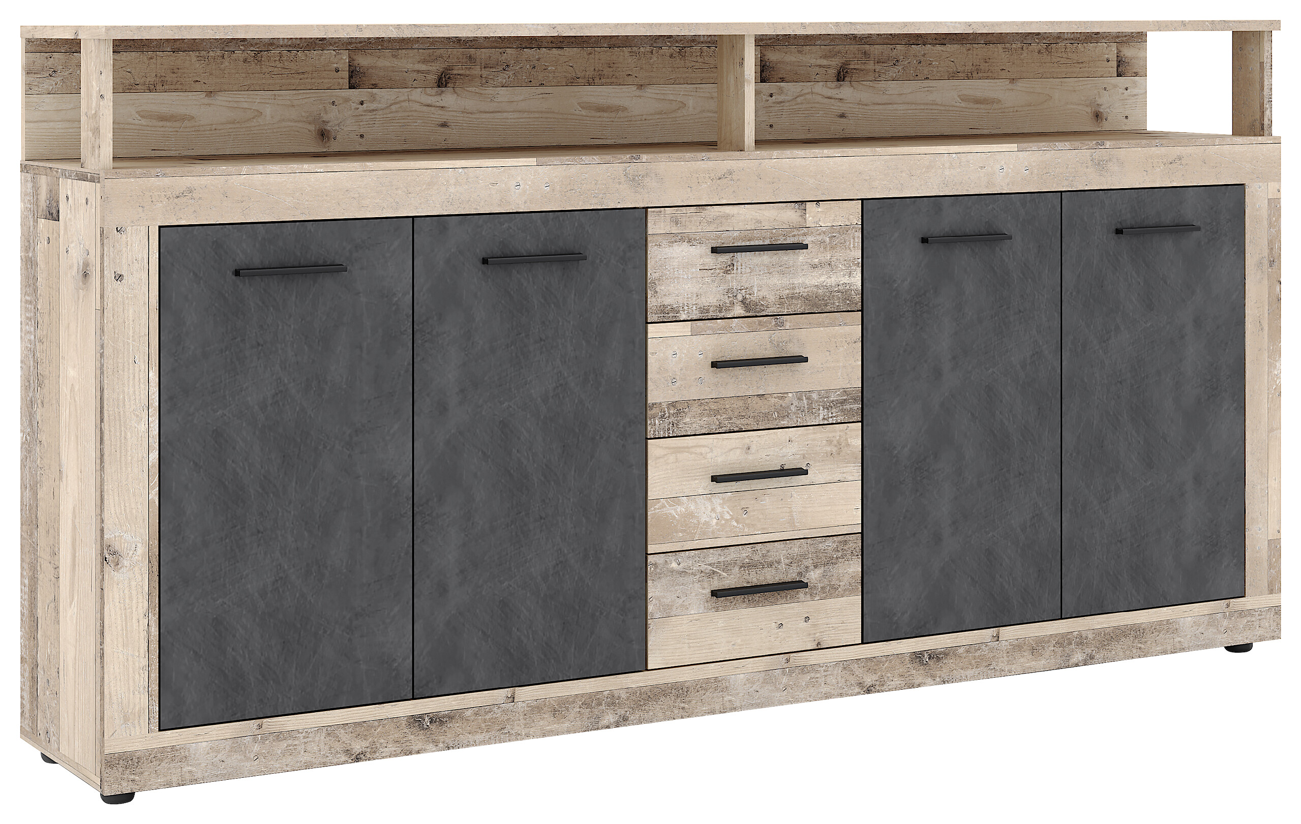 Kommode LUNA XXL Eiche Old Wood hell Nachbildung Eiche Matera Nachbildung B/H/T: ca. 190x95,9x31,9 cm
