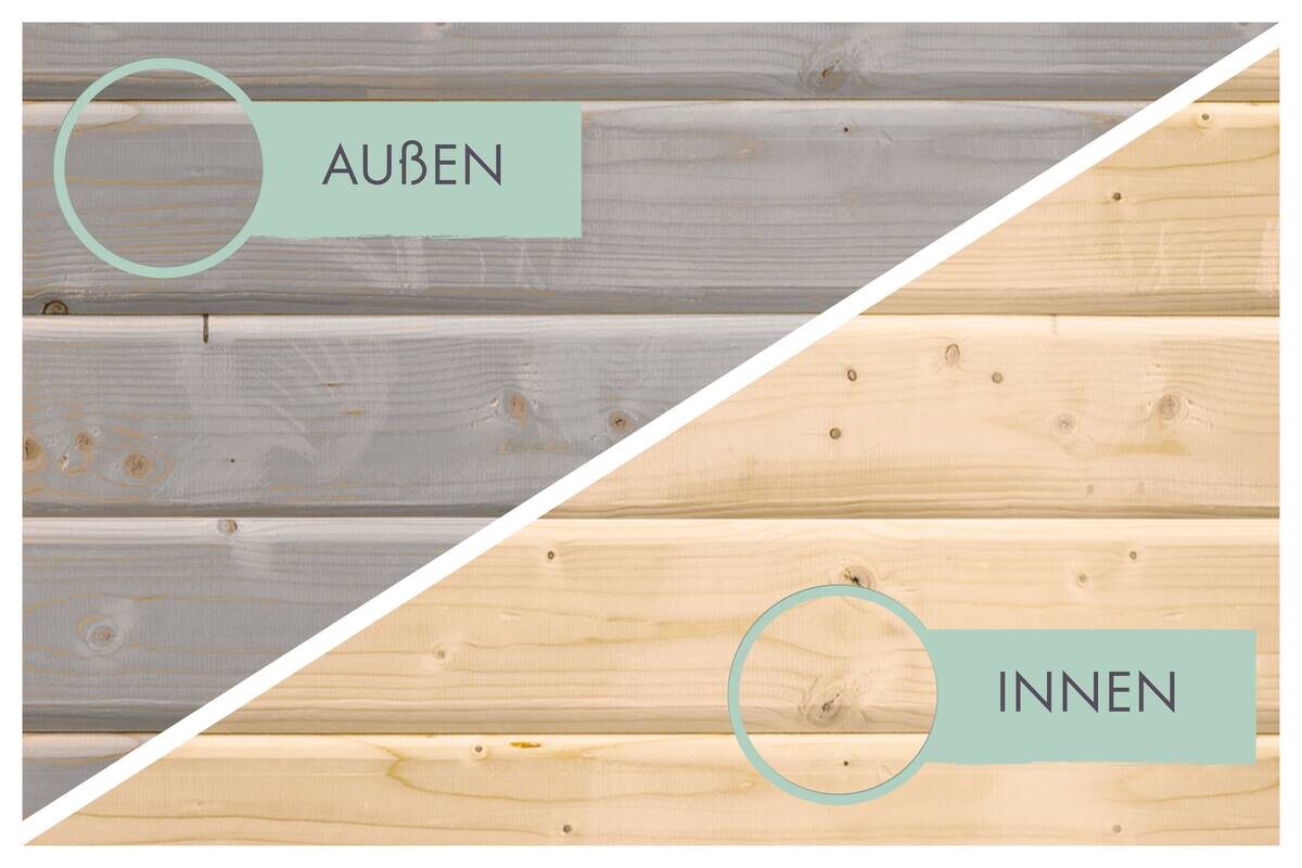 Karibu Gartenhaus Tony 2 grau B/H/L: ca. 214x219x242 cm