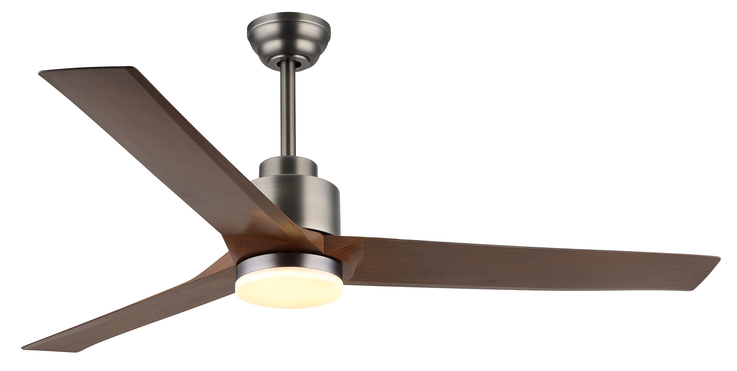 GLOBO LED-Deckenventilator dunkelbraun Opal grau Kunststoff Metall H/D: ca. 48x148 cm 1 Brennstellen