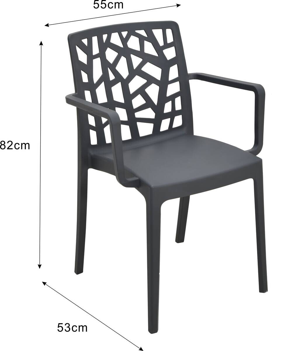 POCOline Stapelstuhl Florenz dunkelgrau Kunststoff B/H/L: ca. 53x82x55 cm