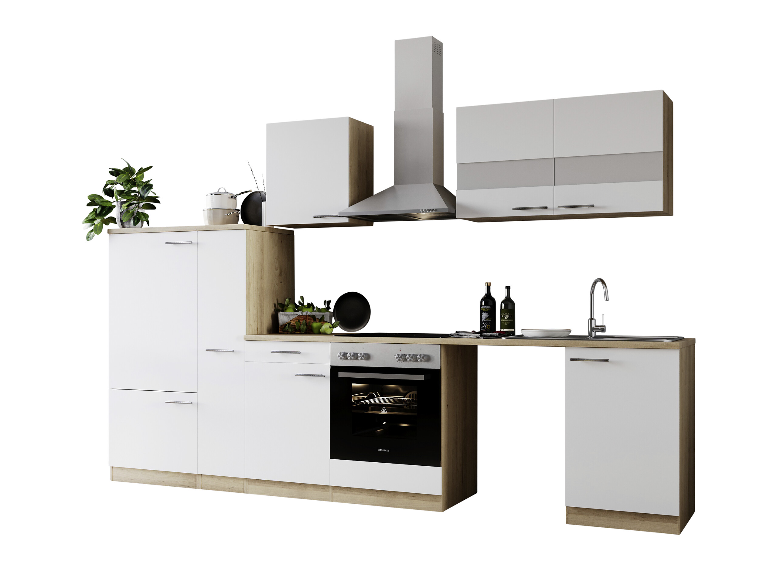 Respekta Küchenblock Merle weiß B/H/T: ca. 310x200x60 cm